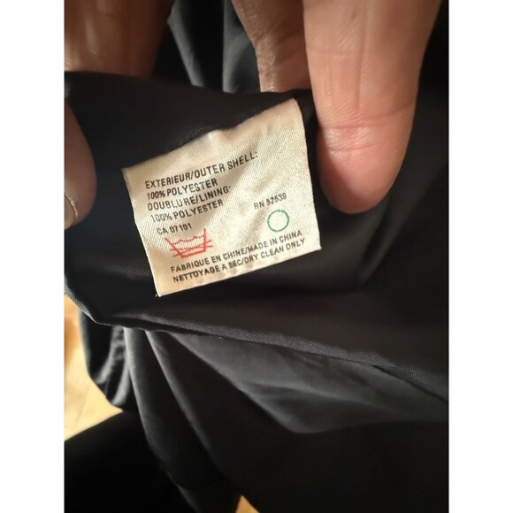 Utex Vintage Black Double-Breasted Trench Coat With Belted Waist & Side Pockets - Picture 7 of 8